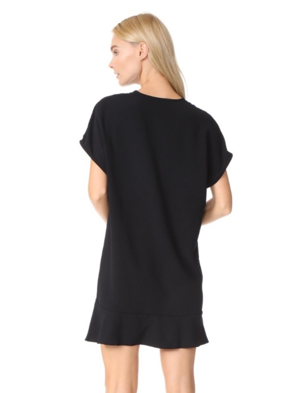 IRO Black Gameen Drop Waist V-neck Dress Size 38 or Medium - Picture 2 of 10